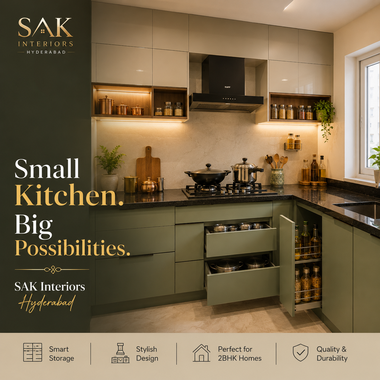 Indian Style Small Modular Kitchen Design