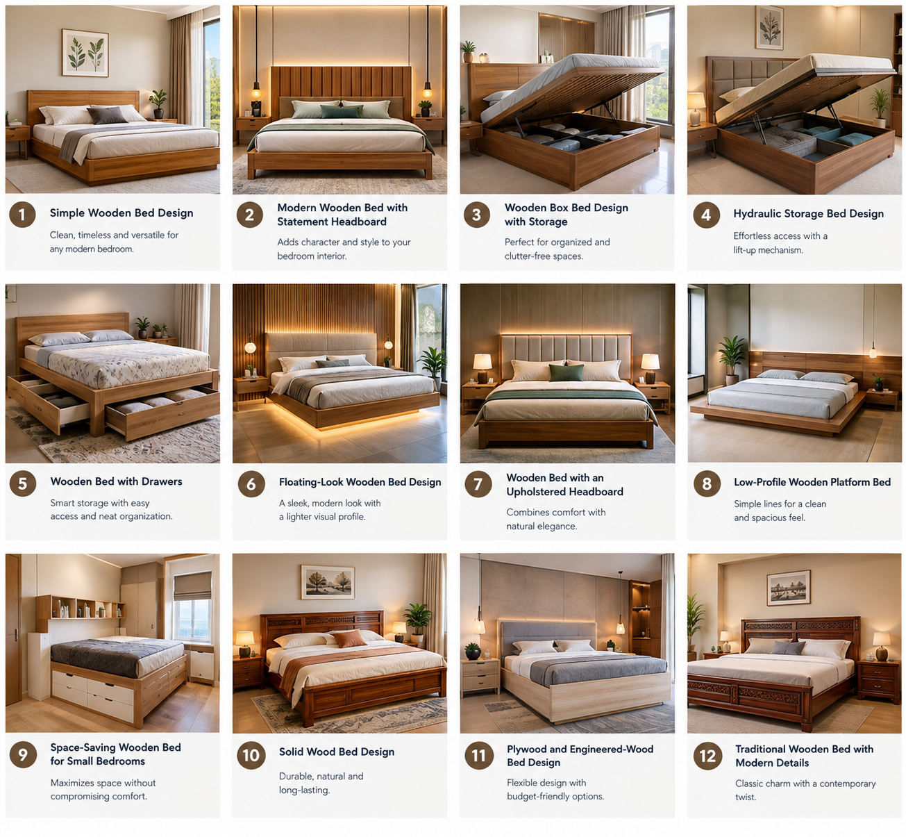 Latest Wooden Bed Designs for Modern Bedrooms
