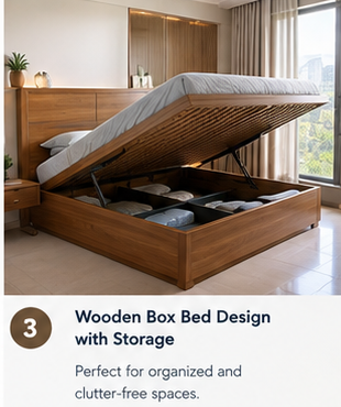 wooden Bed with storage