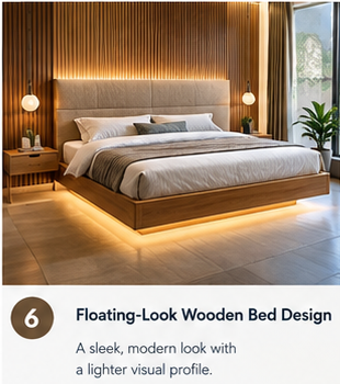 Floating-Look Wooden Bed Design