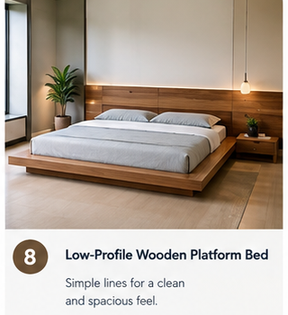 low profile wooden plateform bed